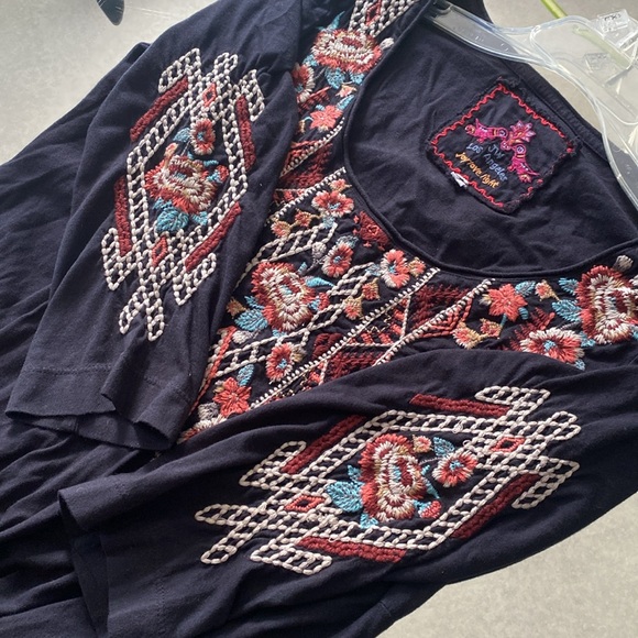 Johnny Was 3/4 Sleeve Dress with Embroidered Flowers, Size Small - Picture 7 of 8